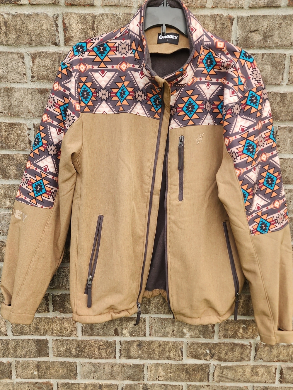 HOOEY Men's Tan Aztec Softshell Jacket